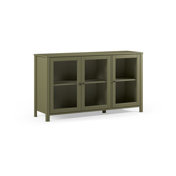 Vetrina verde in pino massiccio 142x80x40 cm Alessandra – Marckeric