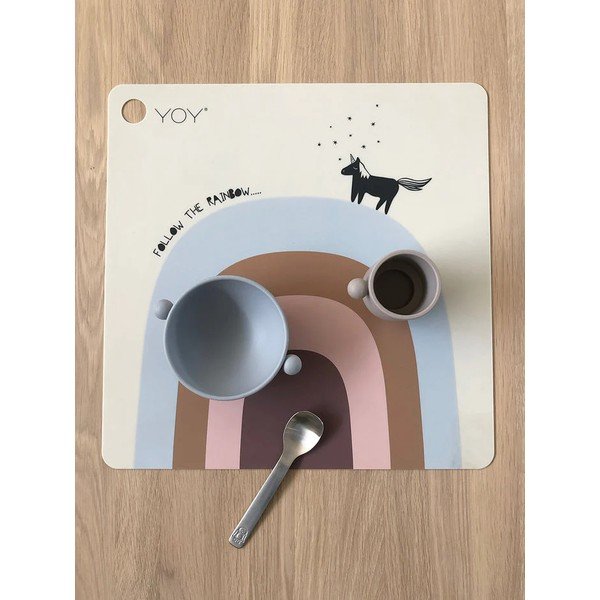 Tovaglietta per bambini in silicone 38x38 cm Follow The Rainbow – OYOY Mini-image-1