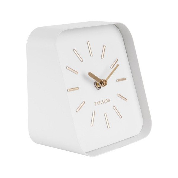 Orologio da tavolo in metallo bianco Squared - Karlsson