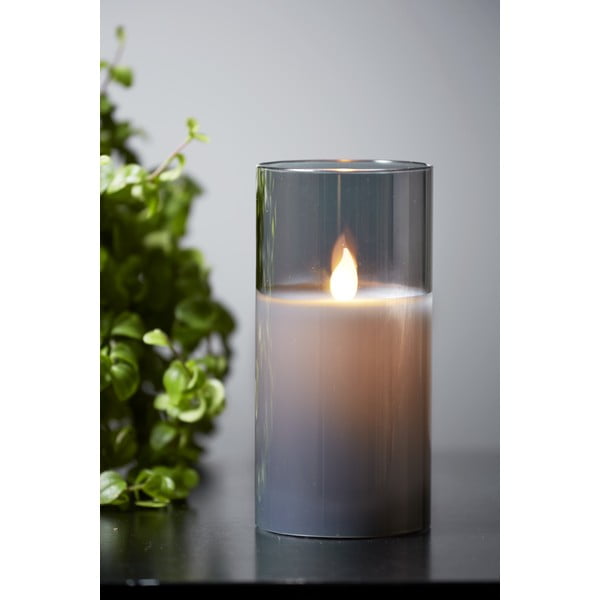 Candela di cera a LED grigia in vetro, altezza 15 cm M-Twinkle - Star Trading-image-2