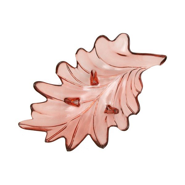 Ciotola in vetro riciclato rosa Leaf, 33 x 20 cm - Mauro Ferretti-image-3
