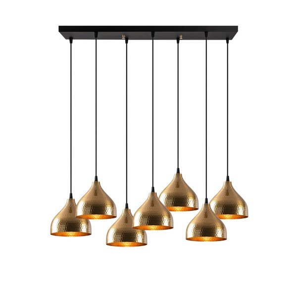 Lampadario nero/dorato con paralume in metallo Tattoo – Opviq lights-image-2