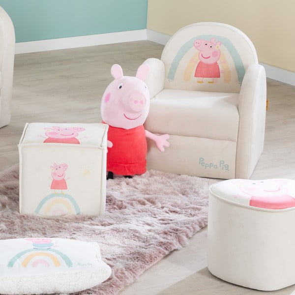Sedia per bambini in velluto bianco Peppa Pig - Roba-image-4