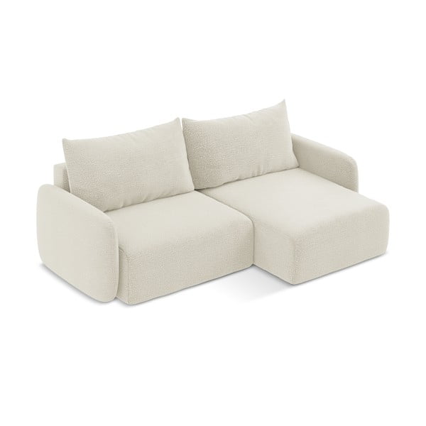 Divano angolare color crema allungabile/con contenitore (con penisola a destra) Kalena – Makamii-image-3