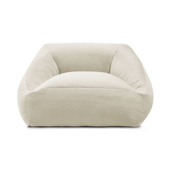 Puof a sacco color crema con rivestimento in pelliccia sintetica Lilibet – Bobochic Paris-image-3