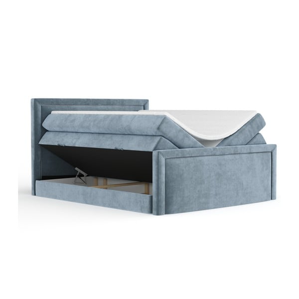 Letto boxspring blu con contenitore 160x200 cm Lavenda – Maison de Rêve-image-3