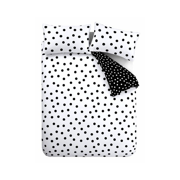 Set copripiumino e federa bianco e nero per letto singolo 135x200 cm Polka Dot – Catherine Lansfield