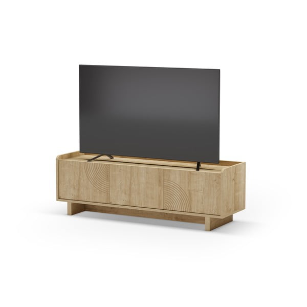Mobile TV di colore naturale con effetto rovere 140x45x40 cm Daira – Marckeric-image-3