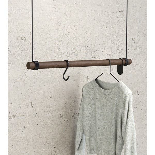 Attaccapanni da parete marrone in rovere massiccio 80 cm Swing M – LIND DNA-image-1