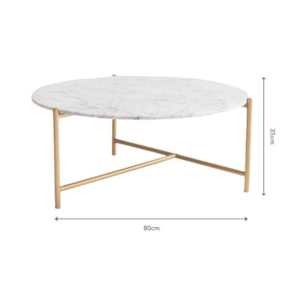 Tavolino rotondo in marmo bianco ø 80 cm Morgans - Really Nice Things-image-3