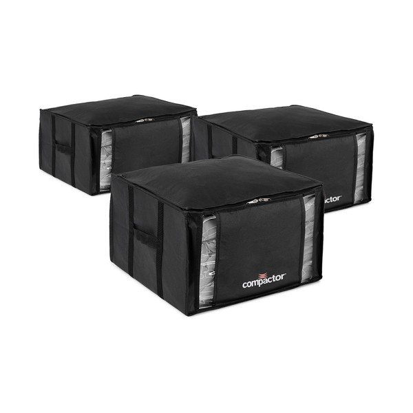 Scatole in set sottovuoto nere in plastica 3 pz 42x40x25 cm Black Edition – Compactor-image-2