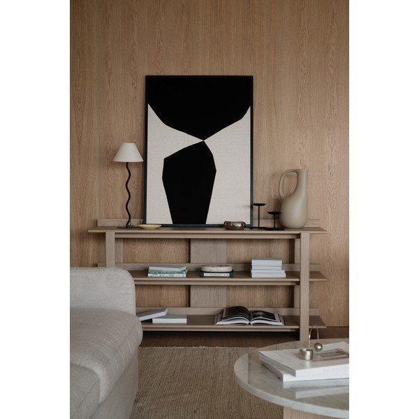 Tavolo consolle colore naturale chiaro con piano effetto rovere 43x150 cm Kilian – Rowico-image-3