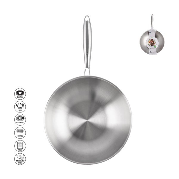 Padella wok in acciaio inox ø 30 cm Steela – Orion-image-4