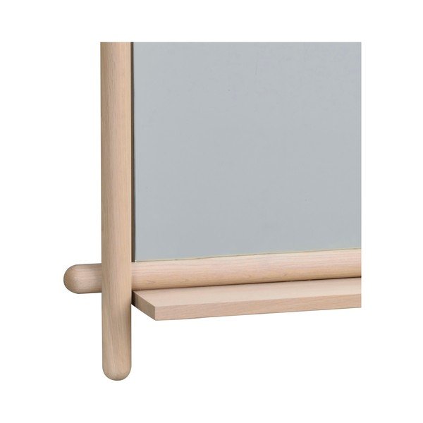 Specchio da parete con mensola con cornice in legno 52x74 cm Milford - Rowico-image-1