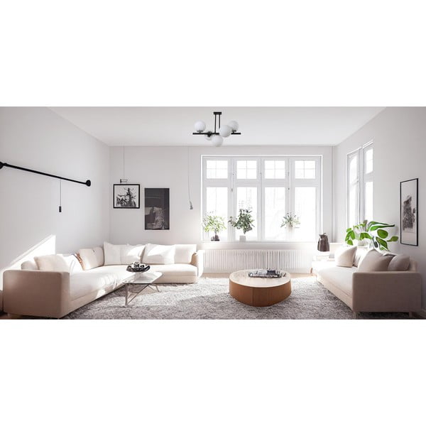 Lampada da soffitto bianca e nera con paralume in vetro ø 15 cm Sail - Squid Lighting-image-1