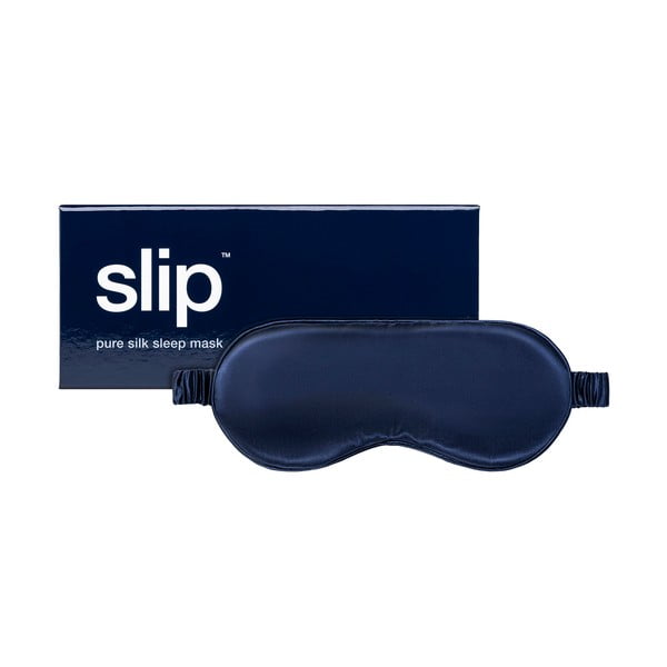 Maschera per dormire blu scuro in seta Navy – slip-image-3