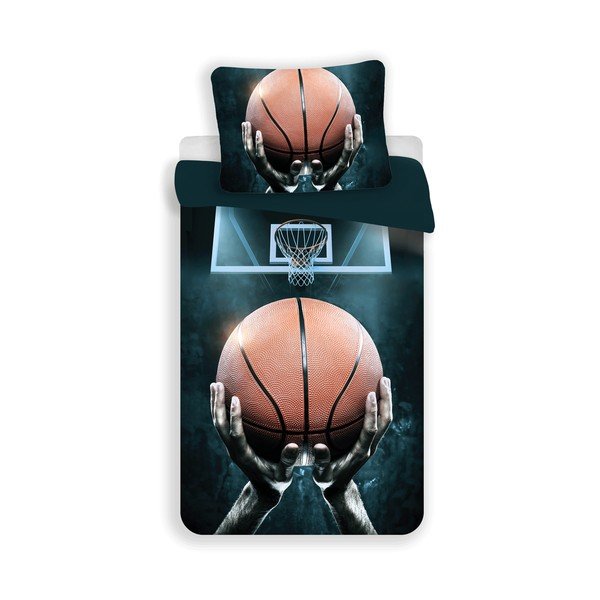 Set copripiumino e federa da bambini in cotone per letto singolo 140x200 cm Basketball – Jerry Fabrics