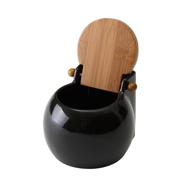 Barattolo di sale nero con coperchio Unimasa Ceramic, 700 ml - Casa Selección-image-1