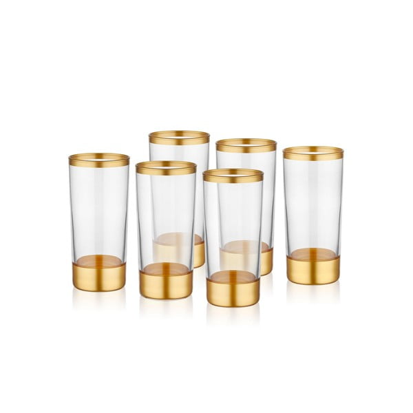 Set di 6 bicchieri Oro, 250 ml Glam - Mia