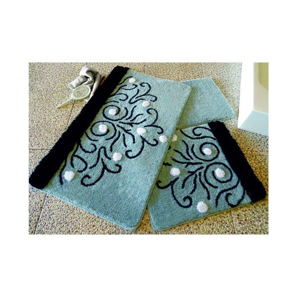 Set di 3 tappetini da bagno blu Forest - Foutastic