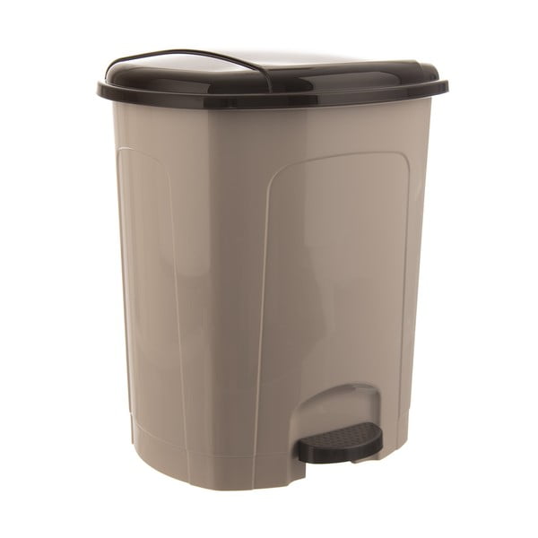 Cestino per la spazzatura marrone in plastica con pedale 30 l – Orion