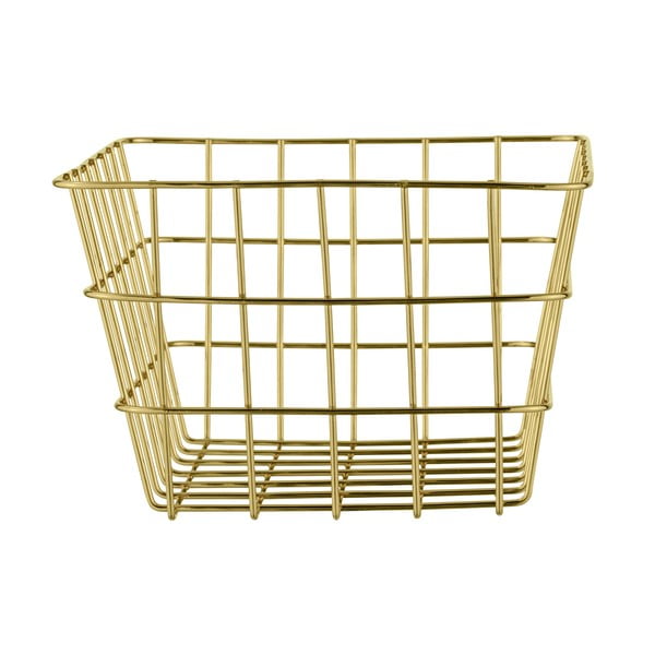 Cesto portaoggetti in metallo color oro Viana - Wenko-image-3