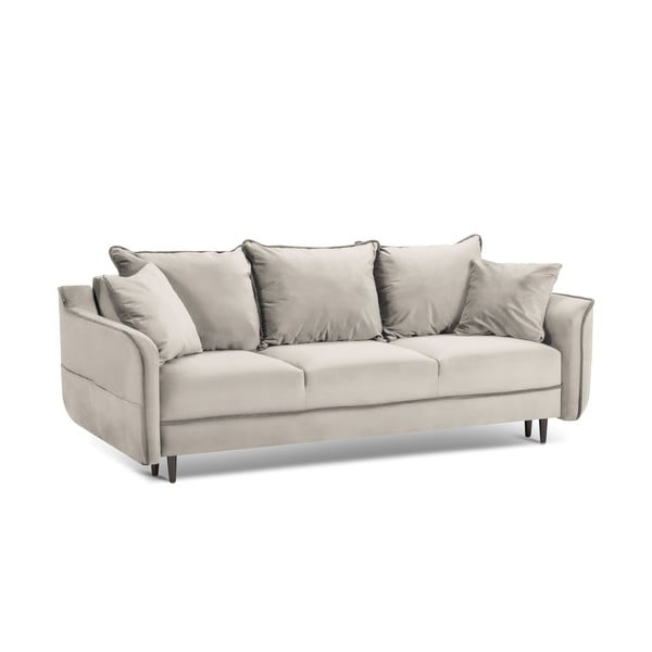 Divano letto in velluto beige Basso - Kooko Home