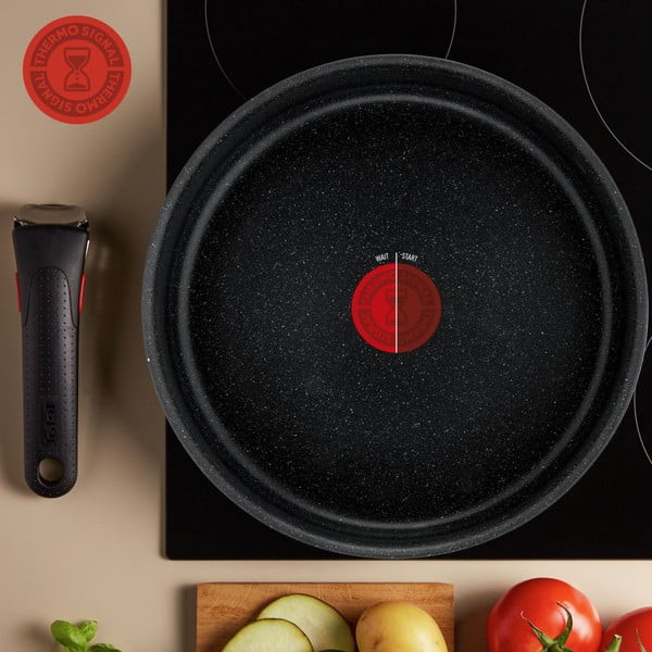Pentole in set in alluminio con superficie antiaderente/con manico rimovibile 3 pz adatte all'induzione INGENIO Black stone L3998902 – Tefal-image-1