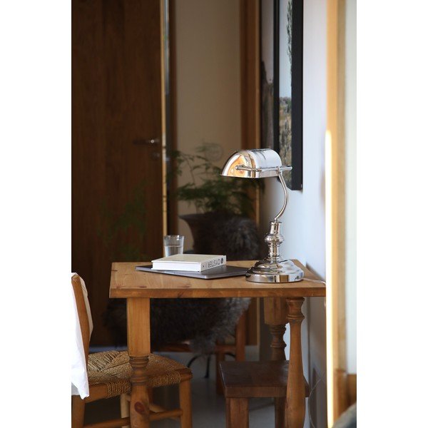 Lampada da tavolo argentata (altezza totale 22,5 cm) Bankers – Markslöjd-image-2