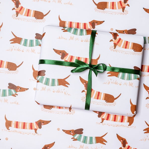 Set di 5 fogli carta da regalo Sausage Dog - Rex London