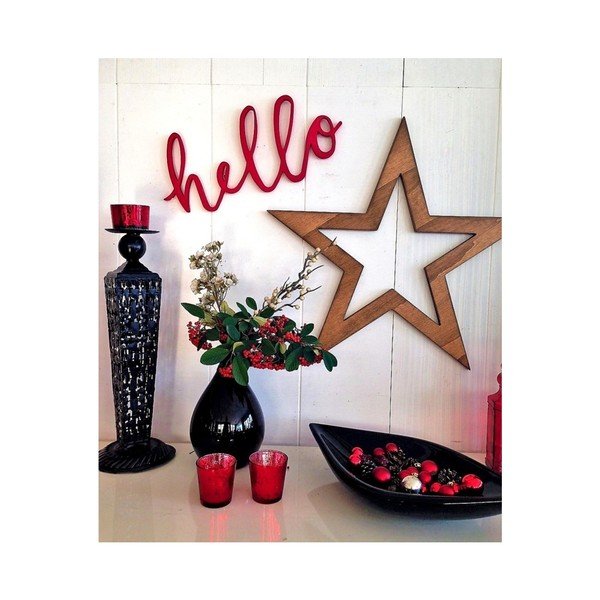 Decorazione murale natalizia Hello Star, 62 x 1,8 x 62 cm - La Moneta-image-1