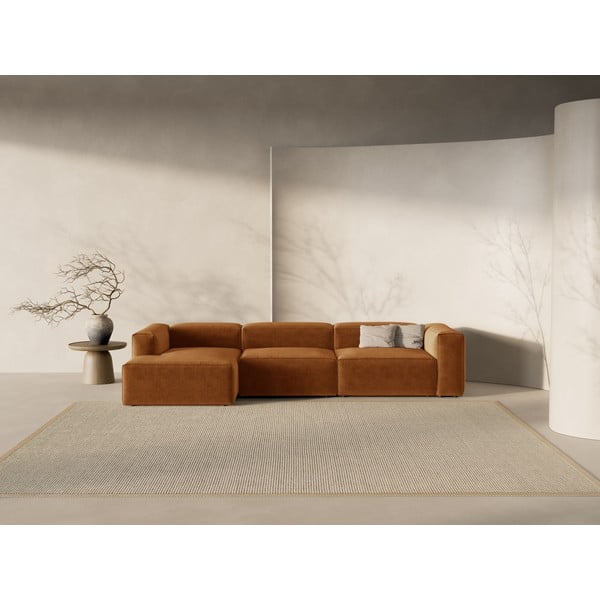 Divano angolare color mattone (con penisola a sinistra/con chaise lounge) Bergamo – Cosmopolitan Design-image-1