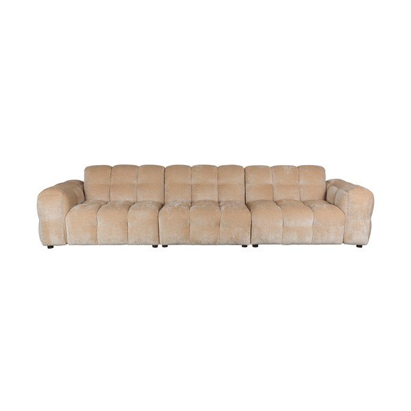 Divano componibile beige con rivestimento in velluto 364 cm Hackman – Dutchbone