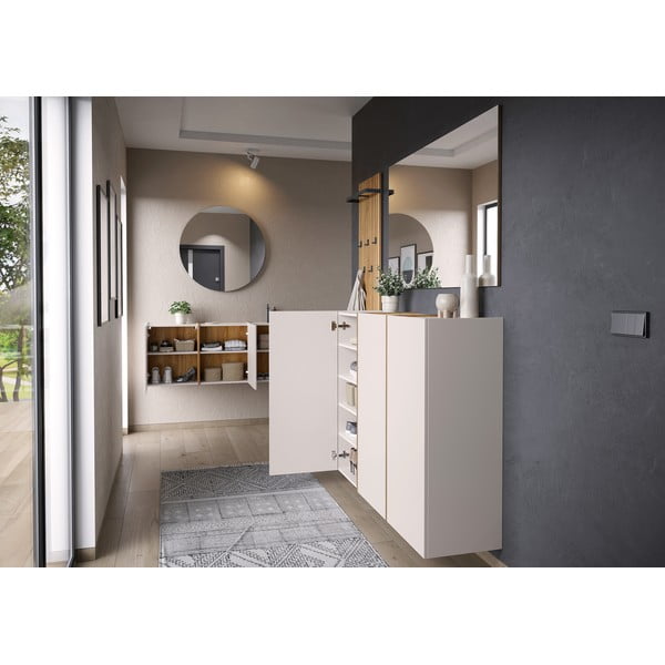 Mobile per ingresso color crema 138x55x29 cm Libbiano – Germania-image-4