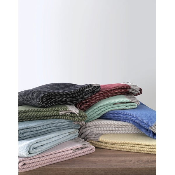 Plaid blu navy con cotone II, 140 x 180 cm Skyline - Euromant-image-2