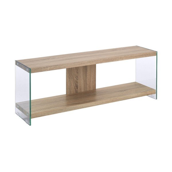 Mobile TV di colore naturale in vetro 120x45x29,5 cm Nancy – Tomasucci