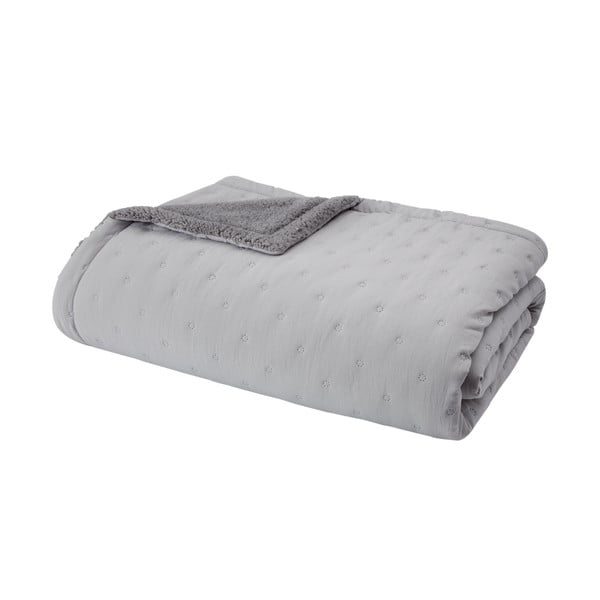 Copriletto trapuntato grigio in lana d'agnello 220x230 cm Cosy Nori - Catherine Lansfield