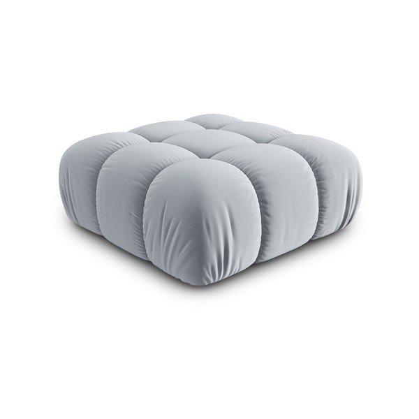 Poggiapiedi in velluto azzurro Bellis - Micadoni Home-image-3