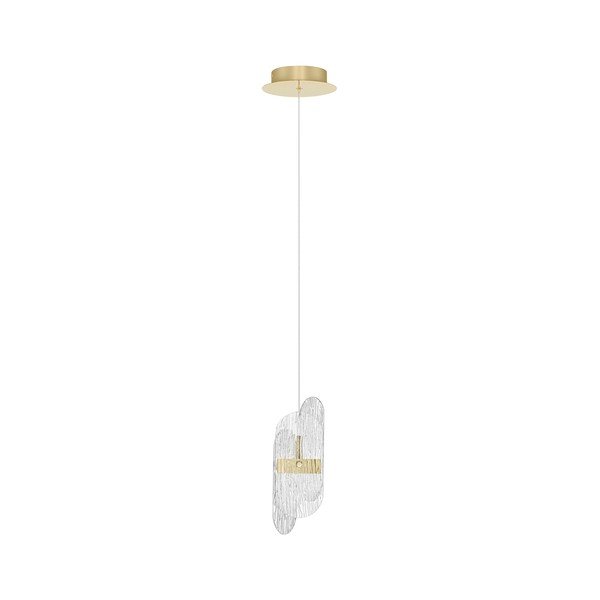 Lampadario LED color ottone in metallo con paralume in vetro con intensità regolabile ø 14 cm Lucien – Nova Luce