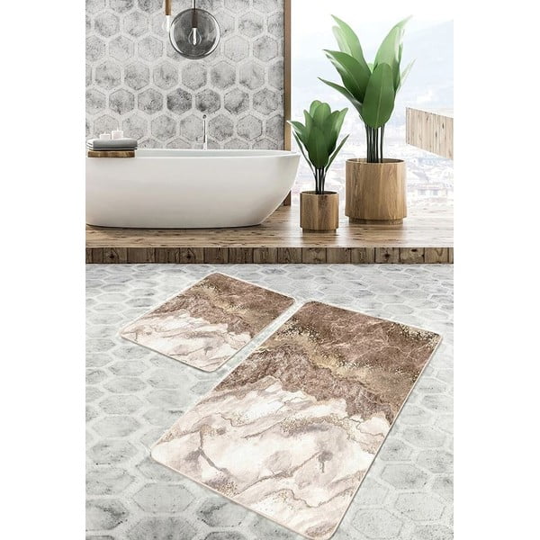 Tappetini da bagno marroni in set da 2 pezzi 60x100 cm - Mila Home-image-3