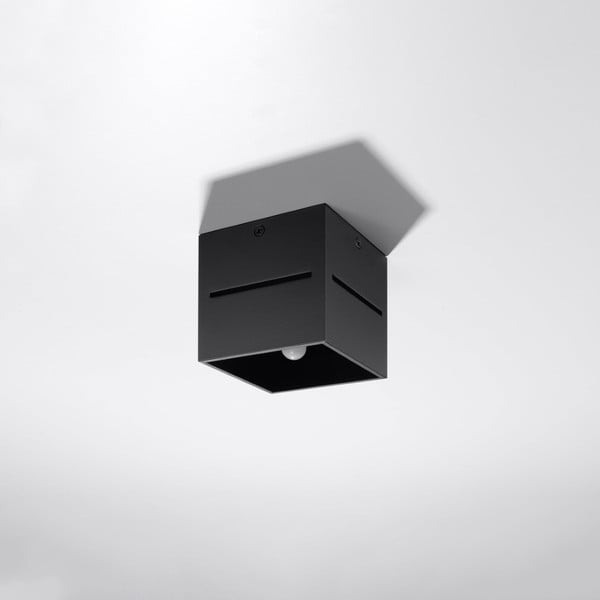 Lampada da soffitto nera con paralume in metallo 10x10 cm Lorum - Nice Lamps