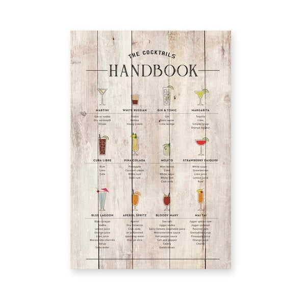 Insegna in legno 40x60 cm Cocktails Handbook - Really Nice Things