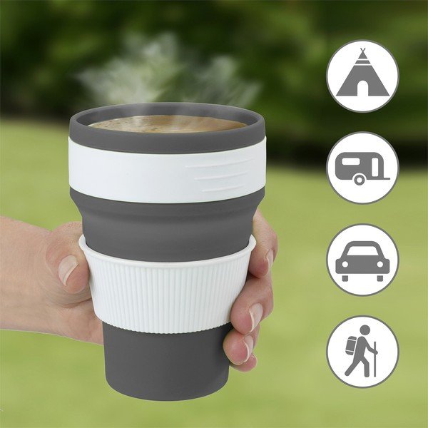 Tazza da viaggio bianco-grigio 0,35 l - Maximex-image-1