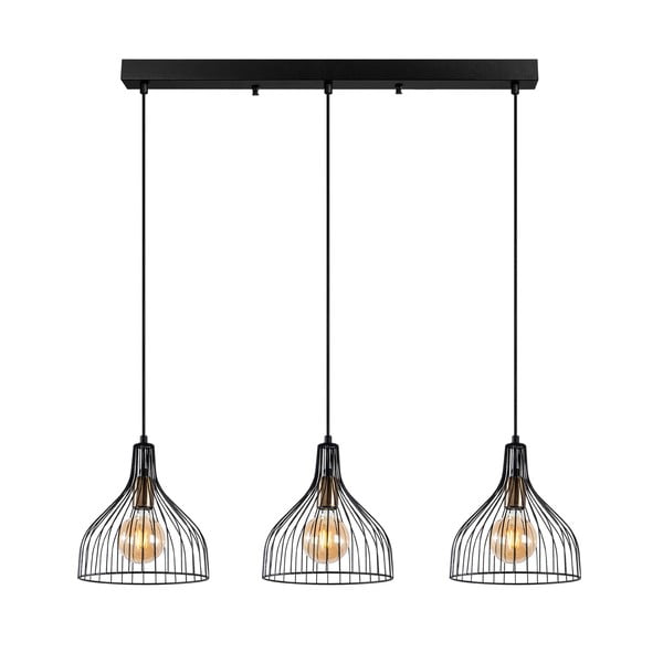 Lampadario nero con paralume in metallo Cafu – Opviq lights