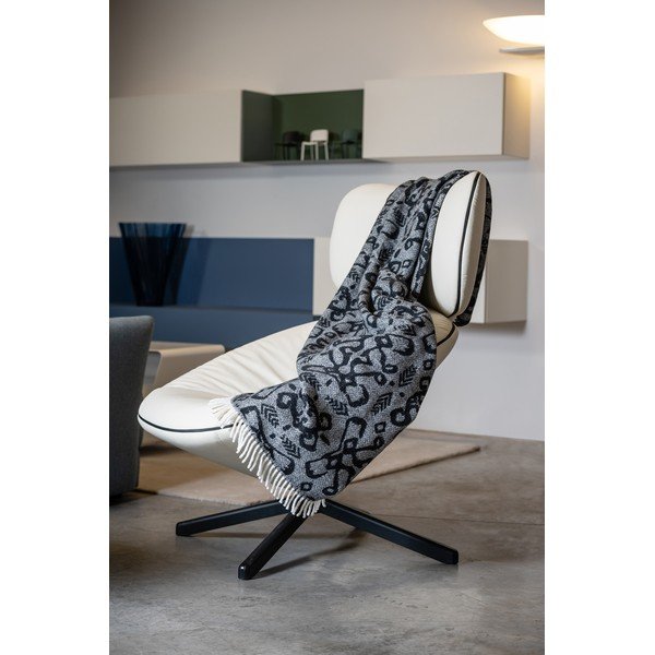 Plaid nero con contenuto di cotone , 140 x 180 cm Mykonos - Euromant-image-1