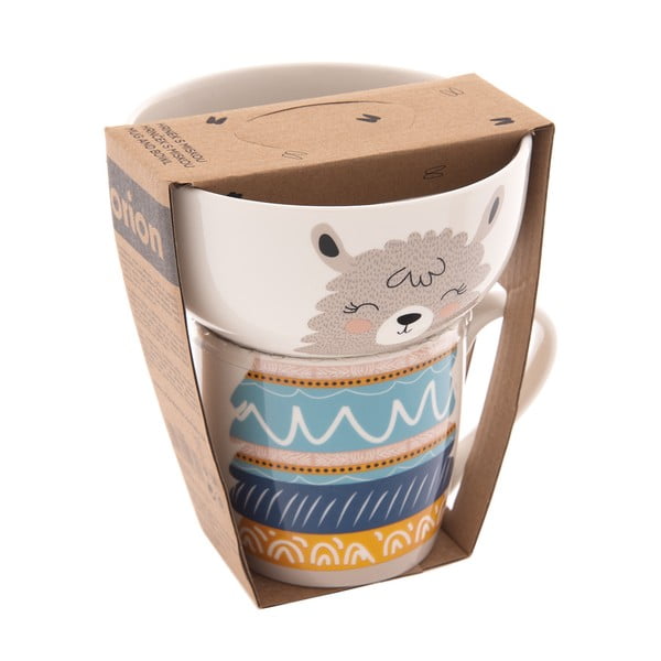 Set di tazza e ciotola in porcellana 2 pezzi 350 ml - Orion-image-4