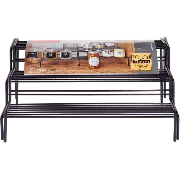 Ripiano aggiuntivo regolabile nero per cucina Lava - Metaltex-image-2