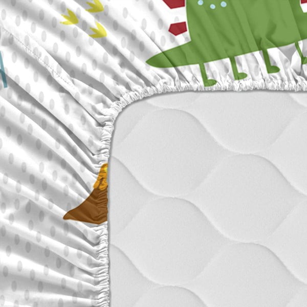 Lenzuolo di cotone per bambini, 90 x 200 cm Funnysaurus - Moshi Moshi-image-2