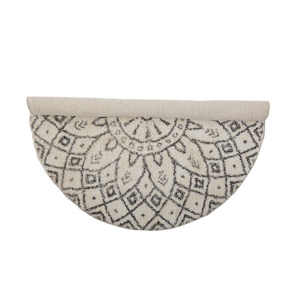 Tappeto rotondo bianco e nero in cotone ø 120 cm Acton – Bloomingville-image-3
