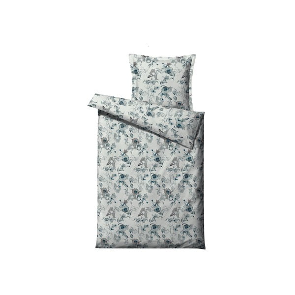 Biancheria da letto singola in cotone sateen blu 140x200 cm Flower Burst - Södahl